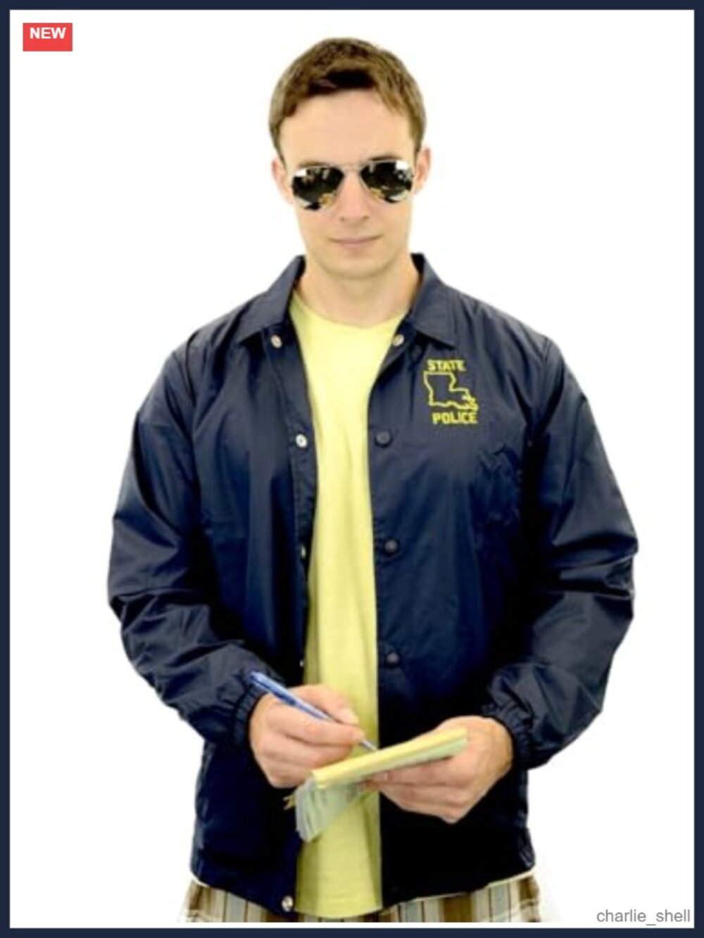 Louisiana Police Windbreaker Jacket Button Up Fitted Costume